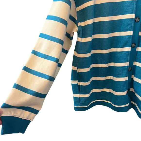 Free People Blue Classic Striped Cardigan NEW - Picture 6 of 6